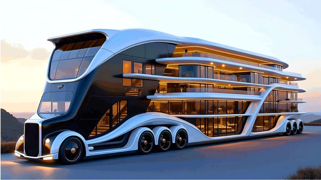 Motorhome de Lujo Futurista: El Viaje del Mañana con Tecnología y Confort